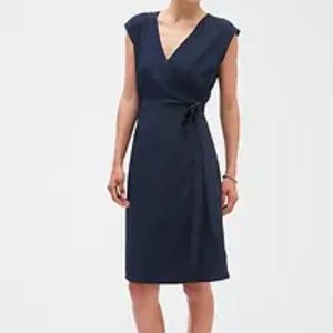 NWT Banana Rep Tailored Cap Sleeve Wrap Dress Sz0